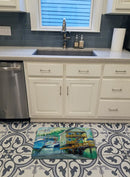 Ocean Springs Harbour Landing Memory Foam Kitchen Mat Machine Washable Anti-Fatigue Cushion Comfort Bath or Kitchen Rug
