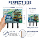 Ocean Springs Harbour Landing Leash or Key Holder Wall Hooks, Coat Rack Wall Mount, for Hanging Keys, Towels, Aprons, Leashes