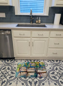 Safe Harbour Sailboats Memory Foam Kitchen Mat Machine Washable Anti-Fatigue Cushion Comfort Bath or Kitchen Rug
