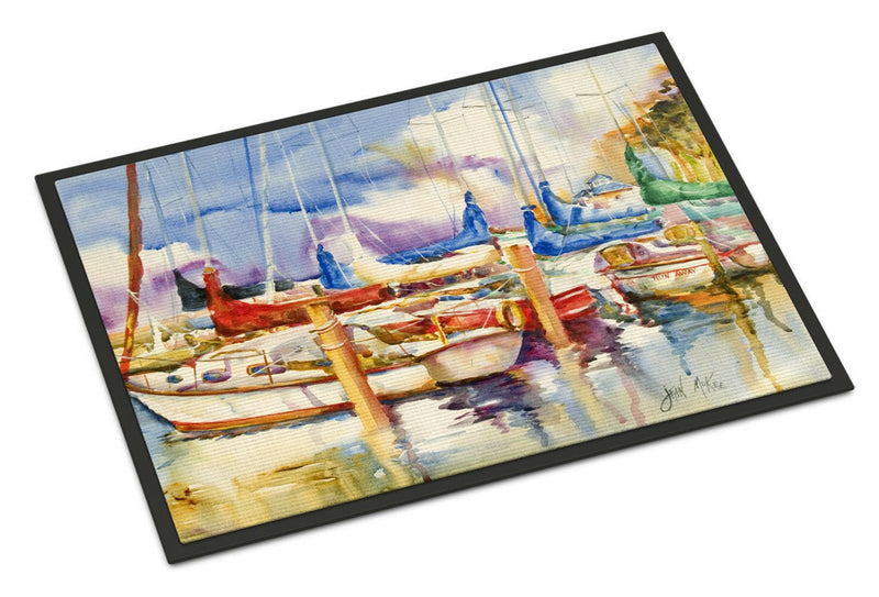 Run Away Sailboats Indoor or Outdoor Mat 18x27 JMK1072MAT