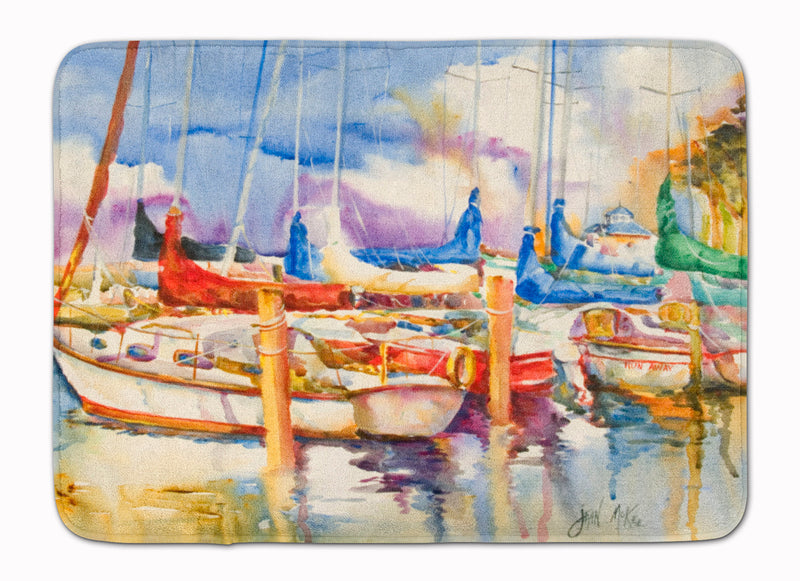 Run Away Sailboats Machine Washable Memory Foam Mat JMK1072RUG