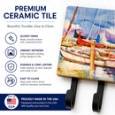 Run Away Sailboats Leash or Key Holder Wall Hooks, Coat Rack Wall Mount, for Hanging Keys, Towels, Aprons, Leashes