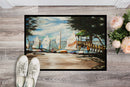 Sailing Lessons Sailboats Doormat Indoor Outdoor 24H X 36W Front Door Mat Rugs for Entryway, Non Slip Washable Low Pile,