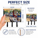 New Sunset Bay Sailboat Leash or Key Holder Wall Hooks, Coat Rack Wall Mount, for Hanging Keys, Towels, Aprons, Leashes