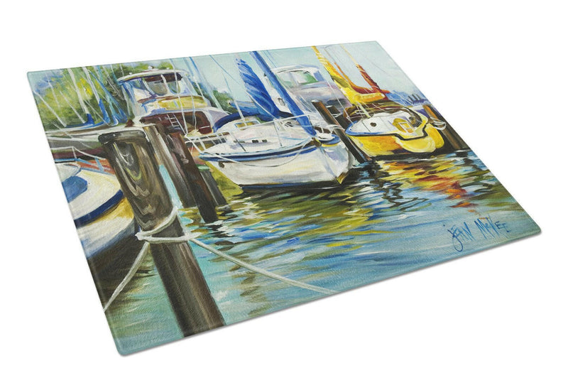 Yellow boat II Sailboat Glass Cutting Board Large JMK1085LCB