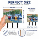 Up the Creek Sailboat Leash or Key Holder Wall Hooks, Coat Rack Wall Mount, for Hanging Keys, Towels, Aprons, Leashes