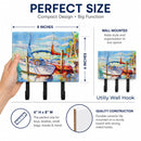 Towering Q Sailboat Leash or Key Holder Wall Hooks, Coat Rack Wall Mount, for Hanging Keys, Towels, Aprons, Leashes