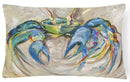 Blue Crab Canvas Fabric Decorative Pillow JMK1089PW1216