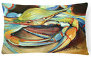 Blue Crab Canvas Fabric Decorative Pillow JMK1096PW1216