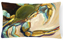 Blue Crab Canvas Fabric Decorative Pillow JMK1098PW1216