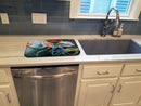 Blue Crab Dish Drying Mat – Absorbent, Artistic Kitchen Essentials JMK1103DDM