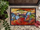 Blue Crab Red Doormat - 24x36 Decorative Floor Mat – Indoor/Outdoor Rug with Artistic Flair JMK1107JMAT