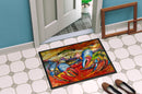 Blue Crab Red Doormat - 24x36 Decorative Floor Mat – Indoor/Outdoor Rug with Artistic Flair JMK1107JMAT