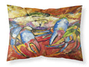 Blue Crab Red Fabric Standard Pillowcase – Artistic Decorative Front, White Back JMK1107PILLOWCASE