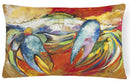 Blue Crab Canvas Fabric Decorative Pillow JMK1109PW1216