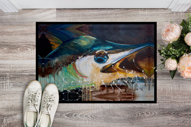 Blue Marlin Doormat - 24x36 Decorative Floor Mat – Indoor/Outdoor Rug with Artistic Flair JMK1111JMAT