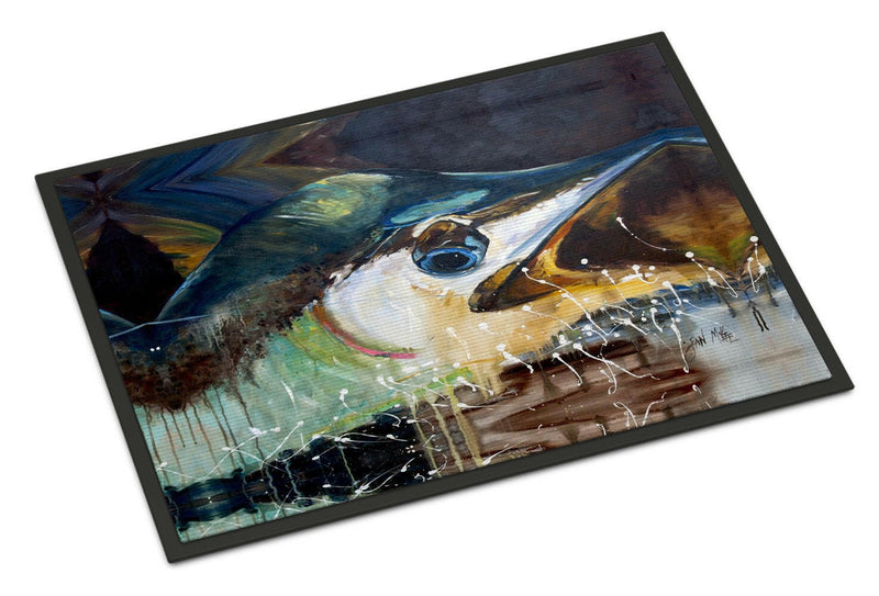 Blue Marlin Doormat - 18x27 Decorative Floor Mat – Indoor/Outdoor Rug with Artistic Flair JMK1111MAT