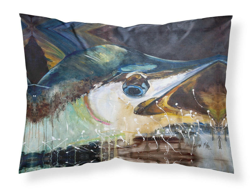 Blue Marlin Fabric Standard Pillowcase – Artistic Decorative Front, White Back JMK1111PILLOWCASE