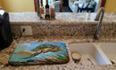 Loggerhead Sea Turtle Dish Drying Mat Absorbent Dish Drying Mat Pad for Kitchen Counter Dish Drainer Mat for Countertop, 14 x 21", Multicolor