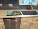 Loggerhead Sea Turtle Dish Drying Mat Absorbent Dish Drying Mat Pad for Kitchen Counter Dish Drainer Mat for Countertop, 14 x 21", Multicolor