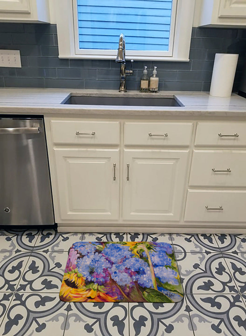 Hydrangeas and Sunflowers Machine Washable Memory Foam Mat JMK1119RUG