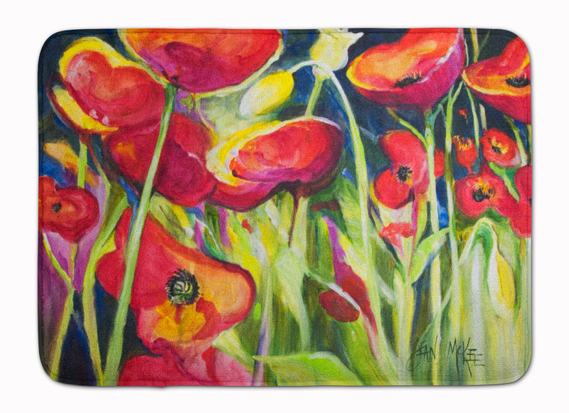 Red Poppies Machine Washable Memory Foam Mat JMK1121RUG