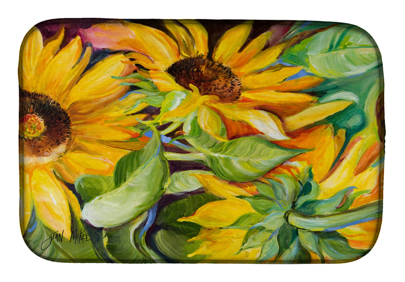 Sunflowers Dish Drying Mat – Absorbent, Artistic Kitchen Essentials JMK1122DDM