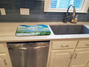 Sea Oats Dish Drying Mat Absorbent Dish Drying Mat Pad for Kitchen Counter Dish Drainer Mat for Countertop, 14 x 21", Multicolor