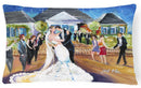 Our Wedding Day Decorative Throw Pillow 12x16 Indoor Outdoor Accent Cushion, Fabric Cover with Insert for Sofa, Bed, Porch & Living Room