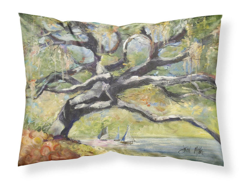 Oak Tree on the Bay with Sailboats Fabric Standard Pillowcase JMK1132PILLOWCASE