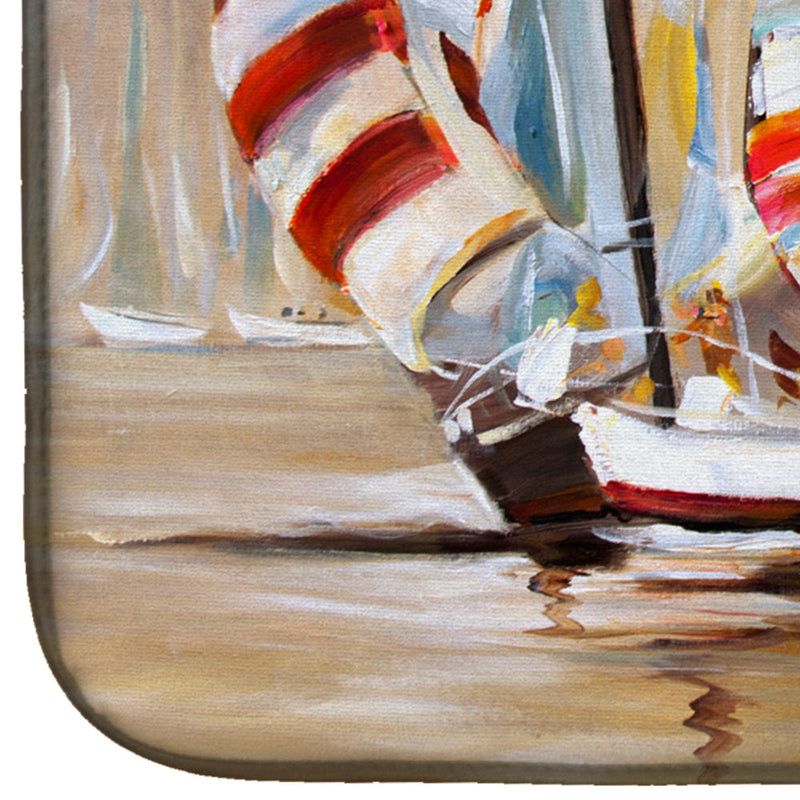 Boat Binge Sailboats Dish Drying Mat – Absorbent, Artistic Kitchen Essentials JMK1136DDM