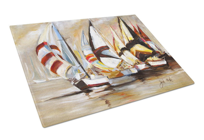 Boat Binge Sailboats Glass Cutting Boards – Durable, Decorative Kitchen Art Large JMK1136LCB
