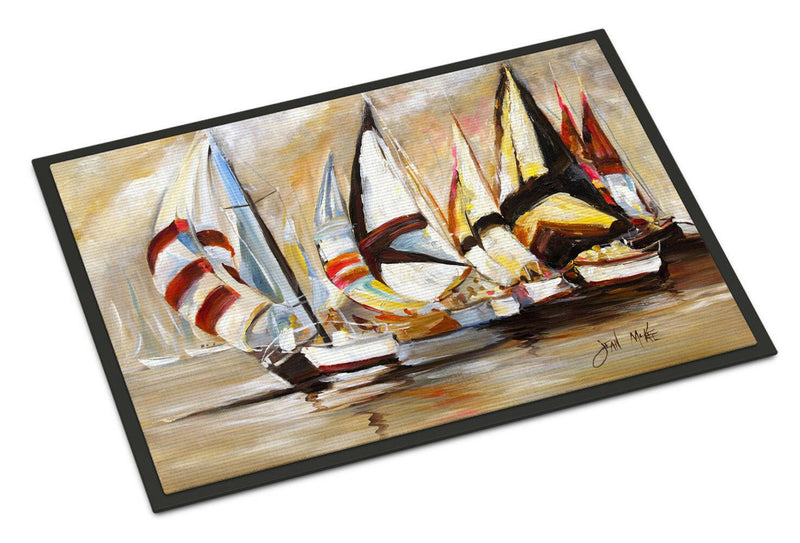 Boat Binge Sailboats Doormat - 18x27 Decorative Floor Mat – Indoor/Outdoor Rug with Artistic Flair JMK1136MAT