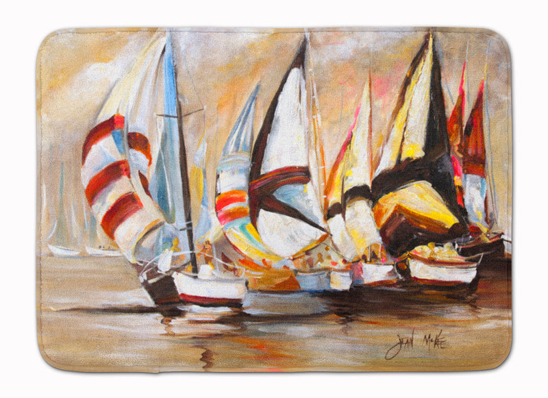 Boat Binge Sailboats Machine Washable Memory Foam Mat JMK1136RUG