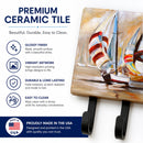 Boat Binge Sailboats Leash or Key Holder Wall Hooks, Coat Rack Wall Mount, for Hanging Keys, Towels, Aprons, Leashes