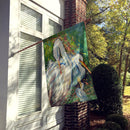 White Egret in the Rain House Flag 28x40 Porch Sleeve Pole Decorative Outside Yard Banner Artwork Wall Hanging, Polyester