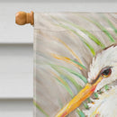 White Egret House Flag 28x40 Porch Sleeve Pole Decorative Outside Yard Banner Artwork Wall Hanging, Polyester