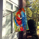 Red Parrot House Flag 28x40 Porch Sleeve Pole Decorative Outside Yard Banner Artwork Wall Hanging, Polyester