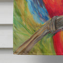 Red Parrot House Flag 28x40 Porch Sleeve Pole Decorative Outside Yard Banner Artwork Wall Hanging, Polyester