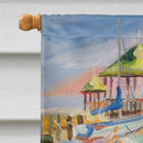 Boat Docks Sailboats Flag Canvas House Size JMK1151CHF