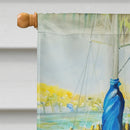 Ecor Rouge Sailboat House Flag 28x40 Porch Sleeve Pole Decorative Outside Yard Banner Artwork Wall Hanging, Polyester