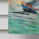 Cruising the Coast Sailboats House Flag 28x40 Porch Sleeve Pole Decorative Outside Yard Banner Artwork Wall Hanging, Polyester