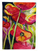 Poppies House Flag 28x40 Porch Sleeve Pole Decorative Outside Yard Banner Artwork Wall Hanging, Polyester