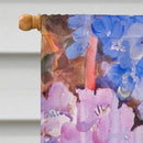 Hydrangeas and Sunflowers House Flag 28x40 Porch Sleeve Pole Decorative Outside Yard Banner Artwork Wall Hanging, Polyester