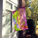 Pink Mermaid House Flag 28x40 Porch Sleeve Pole Decorative Outside Yard Banner Artwork Wall Hanging, Polyester