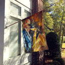 Jazz Saxophone House Flag 28x40 Porch Sleeve Pole Decorative Outside Yard Banner Artwork Wall Hanging, Polyester