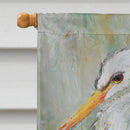White Egret House Flag 28x40 Porch Sleeve Pole Decorative Outside Yard Banner Artwork Wall Hanging, Polyester