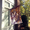 Cheetah House Flag 28x40 Porch Sleeve Pole Decorative Outside Yard Banner Artwork Wall Hanging, Polyester