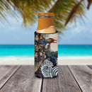 Zebras and Parrots Slim Can Hugger , Insulated Foam Hugger for 12 oz Slim Cans, Beer Bottles & Water Bottles, Printed in USA