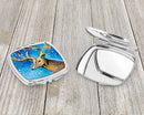 Reindeer Compact Mirror Decorative Travel Makeup Mirror for Women Girls Gifts Pocket Makeup Mirror Folding Handheld